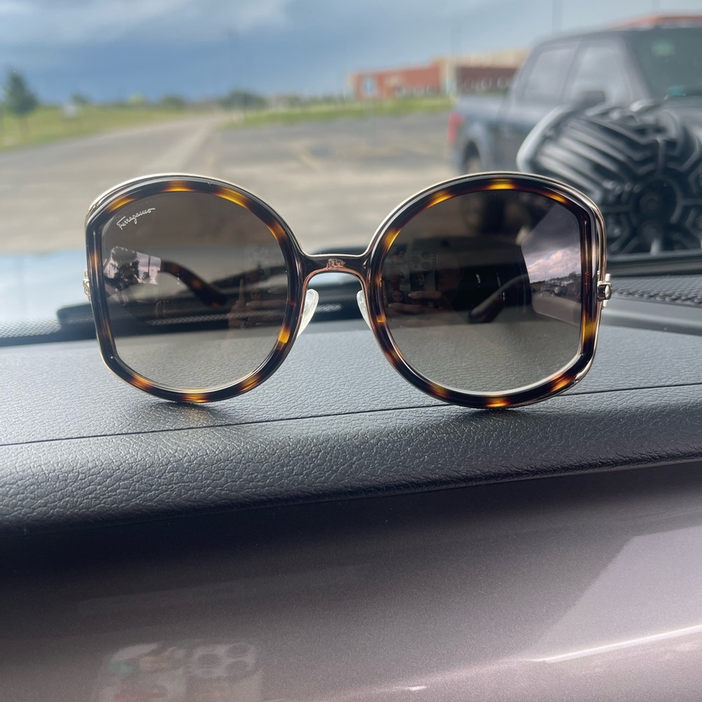Salvatore Ferragamo Brown Tortoise Sunglasses
